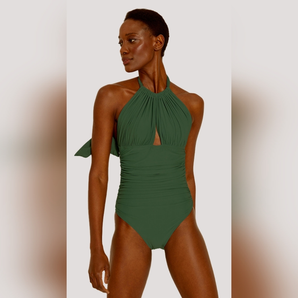 Lenny Niemeyer Ruched Halter neck Swimsuit One-Piece Green